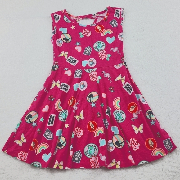 The Childrens Place Girls Dark Pink Gray Dresses Size Small 5/6 - Picture 2 of 12